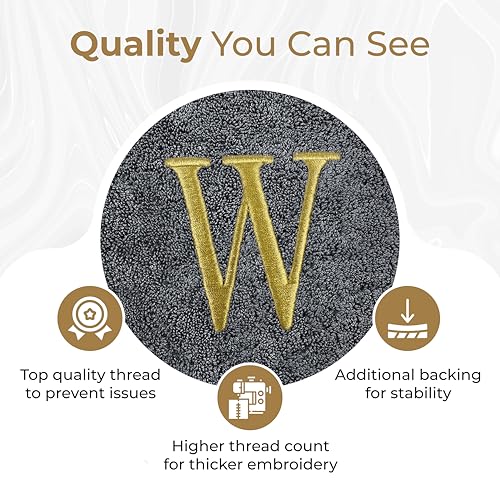Personalized Bath Towels | Set of 2 | Choose from 12 Fonts | Genuine Turkish Cotton | Oeko-Tex Certified | Personalized Towels | Bathroom Towels - color: Gray - Bath Towels