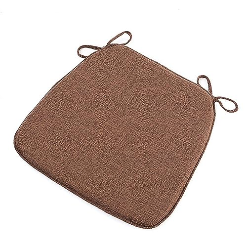 Chair Pads with Ties 18x17, Memory Foam Kitchen Chair Cushions with Ties 18 Inch, Non Slip Chair Pads for Dining Chairs Set of 2 4 6, Seat Cushions Covers Washable and Removable with Zipper - color: Coffee, size: 1pcs