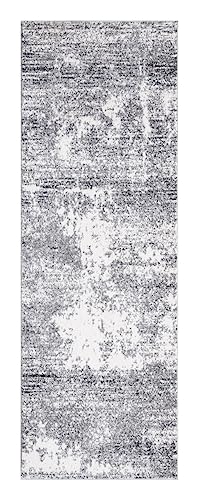 Keen Home Design Runner Rugs - 32"x91" Non-Shedding, Thick Pile Abstract Rugs for Kitchen, Living Room, Bedroom, Dining Room, Entryway - Size: 2'8" x 7'7", Abstract Cream/Grey - color: Abstract Cream/Grey, size: 2'8" x 7'7" (Runner)