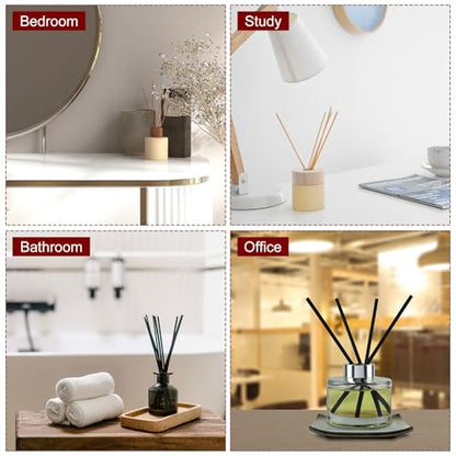 HARFINGTON 80ml/2.7oz Empty Glass Diffuser Bottle 3.4" x 2" Refillable Fragrance Accessories Aromatherapy Jar Container for Replacement Reed Diffuser DIY Home Bathroom Transparent - size: 2.7 Ounces