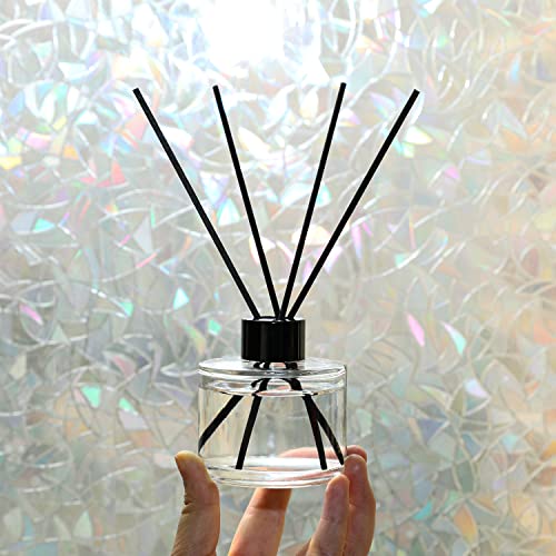 4PCS Fragrance Glass Diffuser Bottles, Refillable Diffuser Bottles with 20pcs Reeds Sticks & Black Caps & Funnel, Diffuser Jars for Home Oil Fragrance Decoration Girl Women Gift (150ML) - size: 150ML