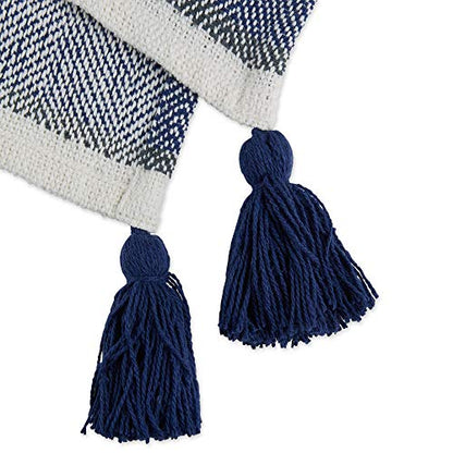 DII New Traditional, 2-Tone Chevron Stripe Throw, 50x60, Navy - color: Navy