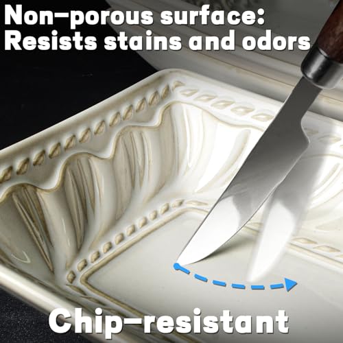 Appetizer Plates Set of 4, 8.25" Embossed Ceramic Rectangular Dessert Plates, Deep Lipped Edges, Microwave & Dishwasher Safe, Salad Sushi Snack Serving Plates (White, Willow Leaf) - color: White (Willow Leaf), size: 8.25 inch