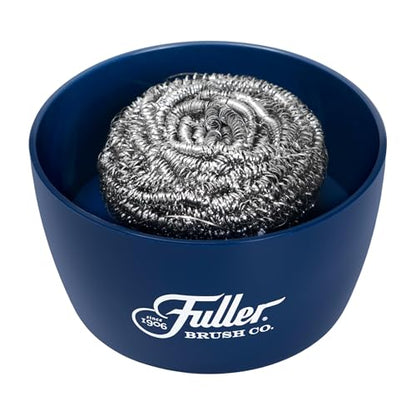 Fuller Brush Handy Holder with Drain Rack – Small Sink Caddy for Organizing Cleaning Sponges & Tools – Removable Drain Tray, Dishwasher Safe – Navy - color: Navy