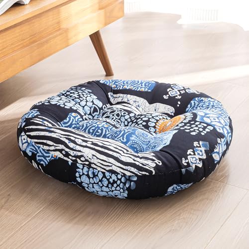 Round Meditation Floor Cushions,Large Floor Pillow Sitting for Adults and Kids,Boho Seats for Yoga Cushion India Seating Pad Balcony Bedroom Tatami Living Room,22x22 Inch