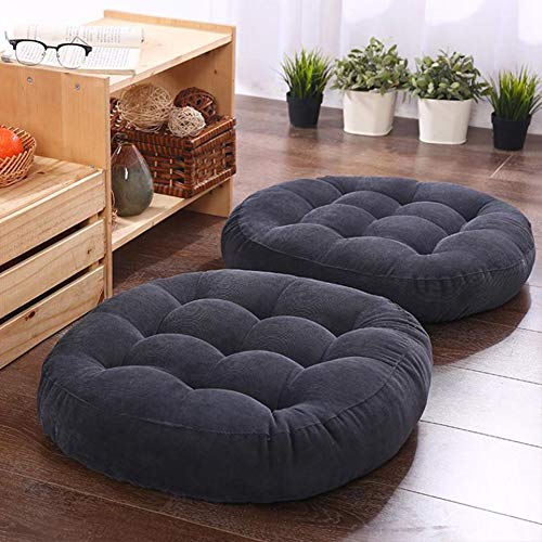 Tiita 22 Inch Floor Cushion - Round Outdoor Chair Cushion Pad | Large Meditation Cushion & Floor Pillow for Adult Sitting, Living Room, Balcony & Patio, Black - color: (Round)|black