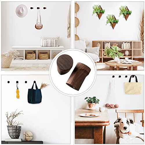 Roowest 12 Pack Walnut Wood Wall Hooks Natural Wooden Coat Hooks Wall Mounted Handmade Rustic Decorative Modern Hanging Backpack Hanger for Towel Mug Clothes Holder Heavy Duty Entryway Peg