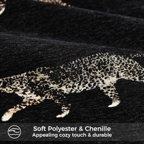 Lumbar Pillow Cushion Cover 12x20, Double Sided Cheetah Pattern Throw Pillow Covers with Hidden Zipper, Leopard Pillow Covers for Bed Couch Sofa Living Room Bedroom - color: Black Leopard 1, size: 20" x 12" (Pack of 1)