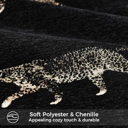 Lumbar Pillow Cushion Cover 12x20, Double Sided Cheetah Pattern Throw Pillow Covers with Hidden Zipper, Leopard Pillow Covers for Bed Couch Sofa Living Room Bedroom - color: Black Leopard 1, size: 20" x 12" (Pack of 1)