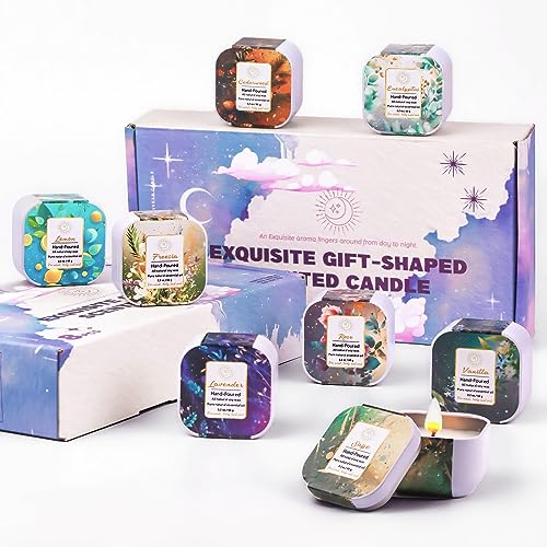 Premium 8-Pack Organic Aromatherapy Candles, Hand-Poured Soy Wax Jars, Natural Fragrance for Home Décor, Housewarming, Birthdays, and Relaxing Evenings
