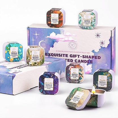 Premium 8-Pack Organic Aromatherapy Candles, Hand-Poured Soy Wax Jars, Natural Fragrance for Home Décor, Housewarming, Birthdays, and Relaxing Evenings