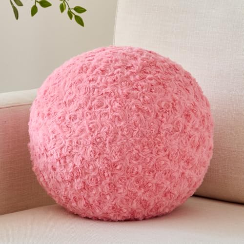 Ball Pillow, Decorative Round Pillow for Couch n, Circle Throw Pillows, Perfect Ball Pillows for Couch, Stylish Decorative Pillows, Versatile Round Throw Pillow (Grey Pink, Mini-8.6 Inches) - color: Grey Pink, size: Mini-8.6 Inches