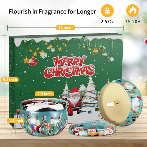 Christmas Candles Gifts Set for Women, 12 Bulk Scented Candles | Home Aromatherapy, Strongly Fragrance, Long Lasting, Portable Travel Tin for Spa Bath Yoga - color: SC05