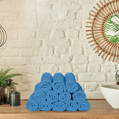 Utopia Towels 12 Pack Premium Wash Cloths, 12x12 in, Electric Blue | Highly Absorbent Soft Feel Lightweight Washcloths - Premium Ring Spun Cotton, Ideal for Bathroom, Spa, Gym & Face - color: Electric Blue