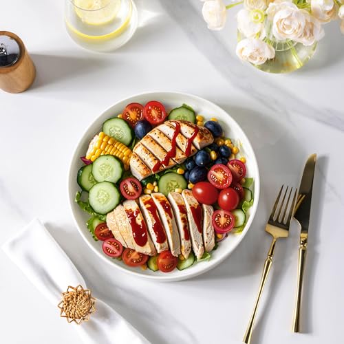 LERATIO Large Pasta Bowls,38oz Ceramic Pasta Bowls,9.25" Reactive Glaze Pasta Bowl Set of 4,Microwave & Dishwasher,Oven Safe,Wide Serving Bowls for Salad,Pasta,Fruit,Scratch Resistan -White - color: White, size: Set of 4