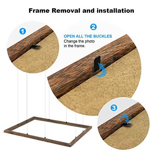 A4 Certificate Frame Set, Set of 6 Wood Picture Frame with High Definition Plexiglass, Rustic A4 Photo Frame Suitable for Wall-Mounted Composite Wood Picture Frames (brown) - size: A4 (8.27 x 11.69 inches)