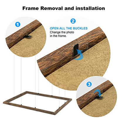 A4 Certificate Frame Set, Set of 6 Wood Picture Frame with High Definition Plexiglass, Rustic A4 Photo Frame Suitable for Wall-Mounted Composite Wood Picture Frames (brown) - size: A4 (8.27 x 11.69 inches)