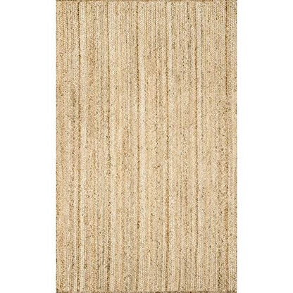 nuLOOM Rigo Hand Woven Farmhouse Jute Area Rug, 3x5, Natural - color: Natural, size: 3' x 5' (Rectangular)