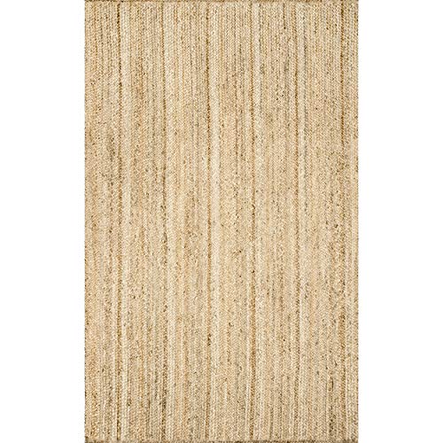 nuLOOM Rigo Natural Solid Flatweave Area Rug, 4' x 6' - color: Natural, size: 4' x 6' (Rectangular)