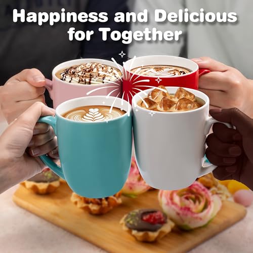 Urbanstrive 16 oz Large Coffee Mug with Handle Tea Cup Novelty Coffee Cup Idea Gift for Men Women Office Work (Pink) - color: Pink