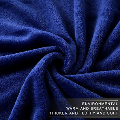 Fleece Blanket Twin Size 350GSM Lightweight Throw for The Bed Extra Soft Brush Fabric Super Warm Sofa Blanket 66" x 90"(Royal Blue Twin) - color: Royal Blue, size: Twin (90-Inch-by-66-Inch)