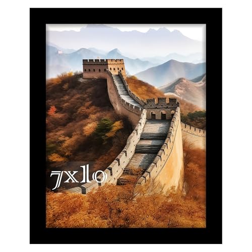 7x10 Picture Frame, Photo Frame for Wall Mounting Display, Black | Fits 7x10 Photos and Artwork, Clear Shatterproof Cover, Horizontal or Vertical Wall Mount, Gallery Wall, 1 Pack - color: Black, size: 7x10