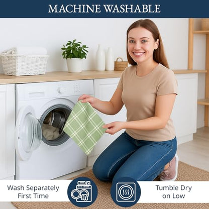 LANE LINEN Cotton Kitchen Towels Set, 4-Pack – Absorbent, Quick-Drying Dish Towels, 18" x 28" - Sage Green - color: 09: Sage Green, size: 18''x28" - 4 Pack