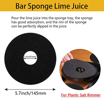 2Pcs Bar Salt Rimmer Sponges TonJin Black Replacement Sponge for Glass Rimmer, Margarita Salter, Lime Juice - size: Sponge for Salt Rimmer-Plastic