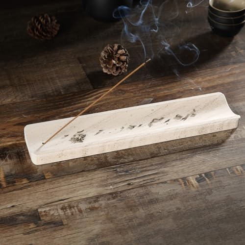 Marble Incense Holder, Incense Holder for Sticks, Incense Sticks Holder Ash Catcher for Meditation Yoga SPA, Natural Stone Incense Burner, Home Table Decor - color: Standard-beige