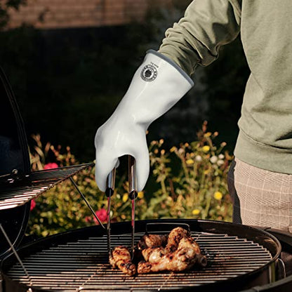 Silicone Oven Gloves, Heat Resistant Kitchen Oven Mitts, 1 Pair (7) | Food Grade, Waterproof, Easy Clean, Great for Baking, Kitchen Cooking, Grilling, Smoking, Frying, BBQ - color: White Standard, size: 7/S