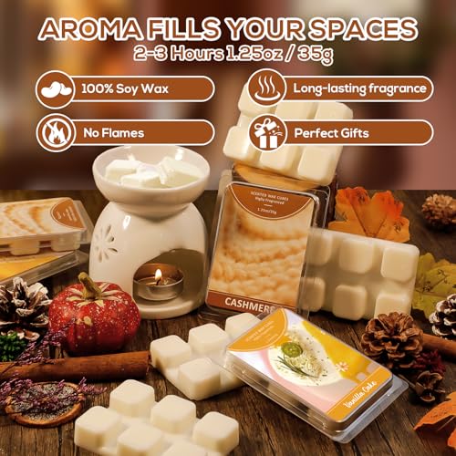 SCENTORINI Wax Melts, Scented Wax Cubes for Warmer, Fall Scents 8 Pack | 4 Cashmere & 4 Vanilla Cake Soy Wax Melts, Home Fragrances New Year, Valentine's Day Gifts Set for Family, Lovers - size: 4 Cashmere & 4 Vanilla Cake