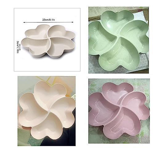 3 Pack Divided Serving Tray and Platters 4 Sectional Round Plastic Condiment Appetizer Set Condiment Server Caddy Bar Party Platter for Chips and Dip Snack Fruit Candy Nuts Desserts