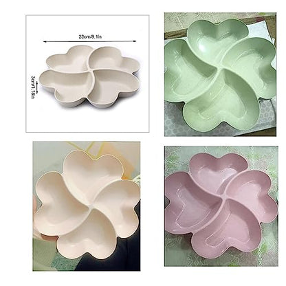 3 Pack Divided Serving Tray and Platters 4 Sectional Round Plastic Condiment Appetizer Set Condiment Server Caddy Bar Party Platter for Chips and Dip Snack Fruit Candy Nuts Desserts