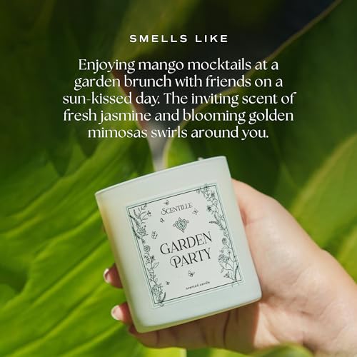 Garden Party Scented Candle | Fruity Floral, Mango, Mimosa, Jasmine | Vegan Soy Coconut Wax | 9 oz | Luxury Candle, Home Decor, Bridal Shower, Gift for Women | Made in USA | 50 Hour Burn