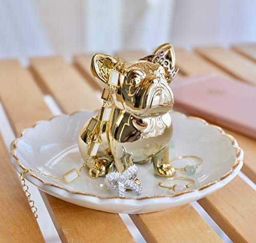 PUDDING CABIN Bulldog Ring Holder Dish, Gifts for Mom Valentines, Birthday Gift for Women Friend Girls Aunt Mothers Day Bridesmaid Wedding Engagement Xmas Gifts, Dog Mom Gifts for Women - style: Bulldog