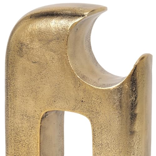 HomeRoots 11" Antiqued Brass Aluminum Modern Abstract Tabletop Sculpture