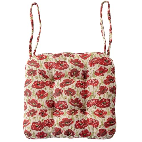 vctops Farmhouse Floral Print Chair Cushions with Ties U-Shaped Soft Comfortable Chair Pads Non Slip Seat Cushions for Indoor Dining Room and Kitchen Chairs (Flower A,16"x16") - color: Flower a, size: 16x16 Inch