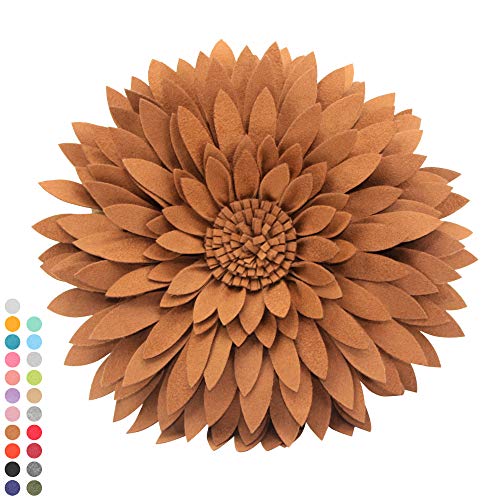 Contempo Lifestyles 3D Daisy & Sunflower Decorative Pillow - Flower-Shaped, Solid Mocha - color: Solid Mocha