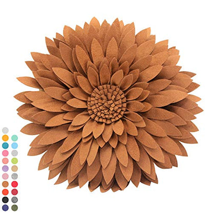 Contempo Lifestyles 3D Daisy & Sunflower Decorative Pillow - Flower-Shaped, Solid Mocha - color: Solid Mocha
