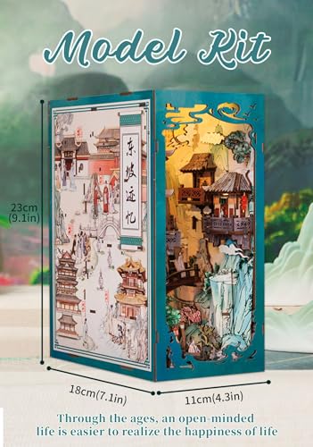 Book Nook Kit, DIY Miniature House Kit 3D Wooden Puzzles Craft Kit for Adults Bookshelf Nook Decor Decorative Bookend for Women Teenagers and Book Lovers (Su Dongpo) - style: Su Dongpo