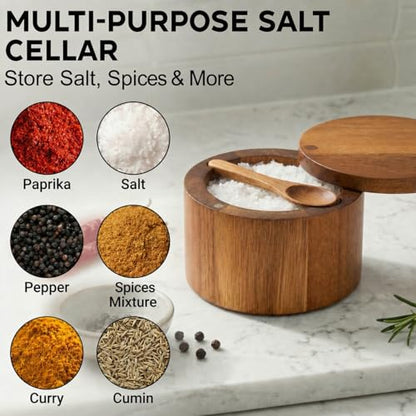 Salt Cellar with Lid and Spoon