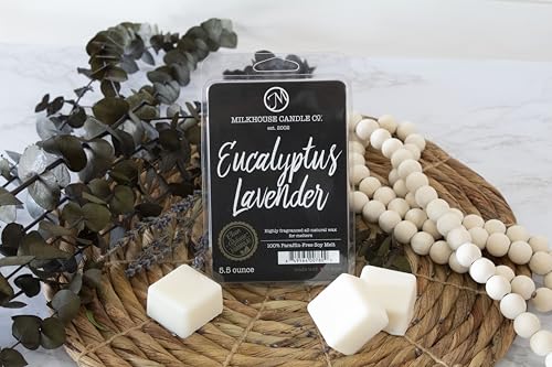 Milkhouse Eucalyptus Lavender Soy Wax Melts for Wax Warmer, 5.5 oz | Clean-Burning, Premium Fragrance Oil, Made in the USA - color: Eucalyptus Lavender