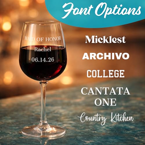 Custom Personalized Stem Wine Glass - 12.75oz Engraved Glass with 3 Lines of Custom Text - Unique Birthday, Wedding, or Christmas Gift for Mom, Sister, Teacher, and Friends - style: Custom Stem Wine Glass