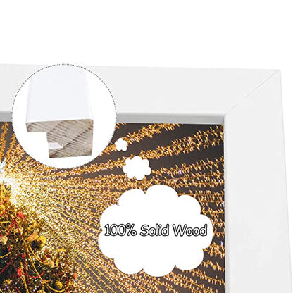 Golden State Art, Collage Picture Frame 7x14 Matted 3 4x6 Photos Wood White | Clear Real Glass Cover and White Mat, Horizontal & Vertical Display Multi Prints For Gallery Wall, Home Decor & Holiday Gift - size: 7x14 White, for (3) 4x6
