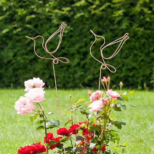 Hummingbird Decorative Garden Stakes Set of 2,Hummingbirds Metal Wire Decor | Decorative plant stakes 23.6 x 6.7 inches,Decorative Stakes for Flower Pots, Planters, and Flower Beds