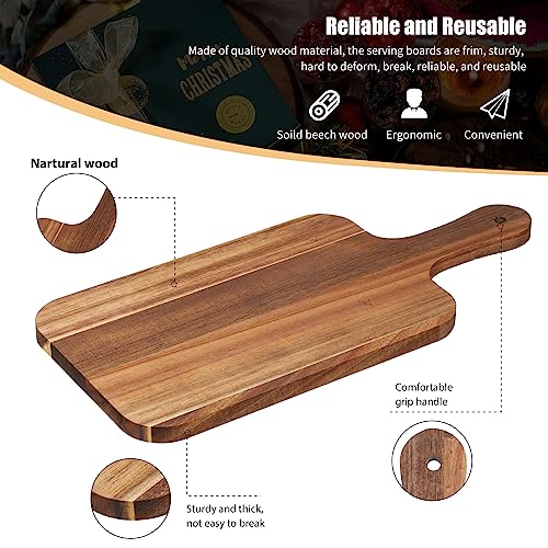 Didaey 6 Pcs Cutting Board Bulk Kitchen Thicken Chopping Platter with Handles Wooden Charcuterie Serving Trays Blank Wood Boards for Engraving Wedding Housewarming(Acacia Wood,15 x 7 Inch) - size: 15 x 7 Inch