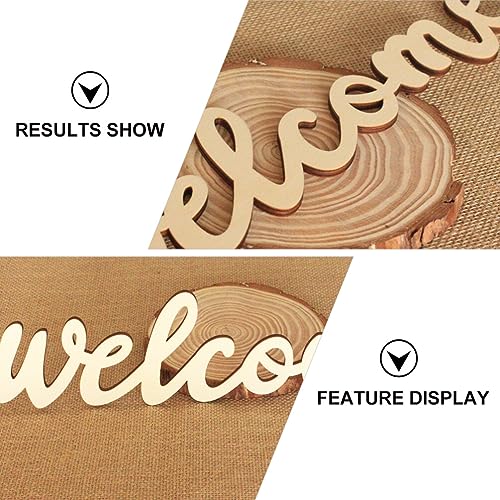 Amosfun 10 Pcs Welcome Door Sign Unfinished Wood Hanging Boards with 10 Lanyards Wooden Welcome Sign Crafts for Front Door Wall Entryway Home Cafe Shop Bar Decor