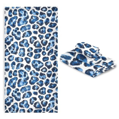 Bath Towel Sets for Bathroom Hand Towels Fingertip Towels Blue White Leopard Decorative Soft Cotton Absorbent 3 Piece
