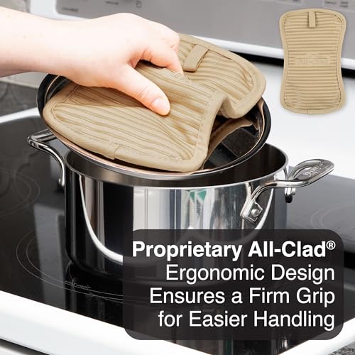 All-Clad Premium Pot Holder & Hot Pad: Heat Resistant to 500 Degrees - 100% Cotton, 10"x6.25" Hot Pad for Kitchen and Barbeque, (1-Pack), Cappuccino - color: Cappuccino, size: 1 Pack