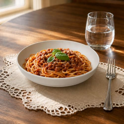 HAPPY KIT Stoneware 9'' Pasta Bowls 42oz Set of 4, Granite White - color: MatteWhite